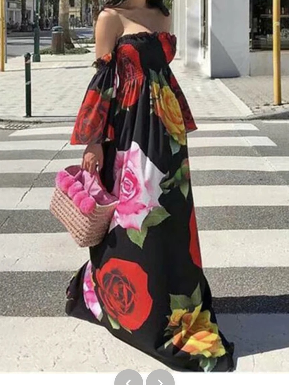 Floral Off-Shoulder Maxi Dress 🌹